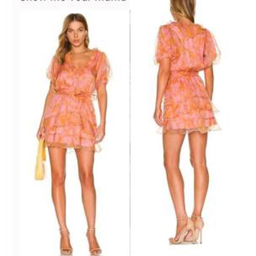 Show Me Your MuMu Jennie Ann Floral Ruffled Dress S